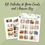30 Beer Belly Or Pregnant Baby Bump Game Cards- Shower, Gender Reveal Or Bachlorette Party Supply Kit- Modern Neutral Ivory Card Design- An Easy, Fun Game For Men & Women!