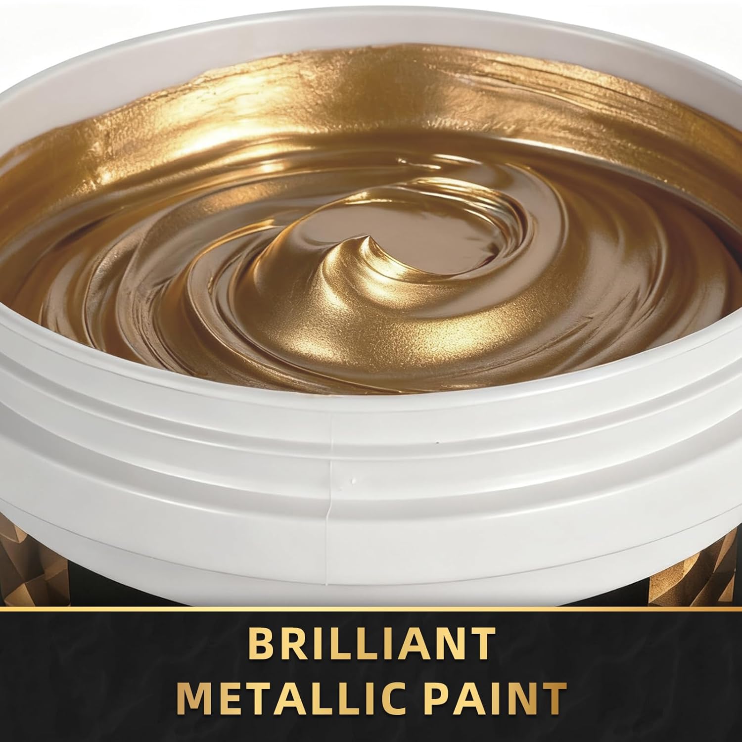 Gold Metallic Acrylic Paint, 33.8 Oz Heavy Body Gold Leaf Paint, Non-Toxic Art Paints For Metal, Furniture, Canvas, And Diy Crafts