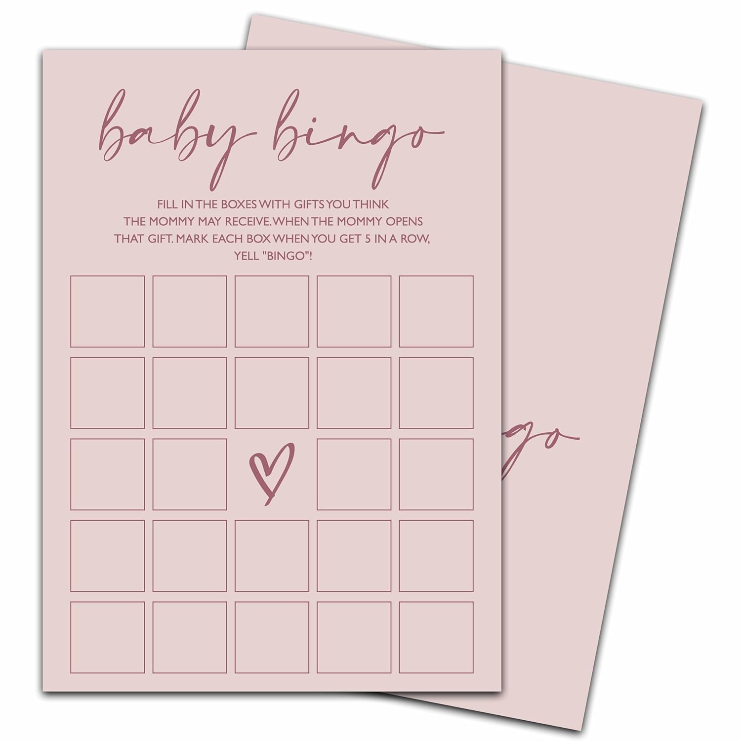 Minimalism Baby Bingo Game, 25 Sets Guess Gift Bingo Game Cards, Boy Girl Gender Neutral Baby Shower Decorations Supplies-C02