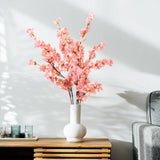 8 Pcs Silk Cherry Blossom Branches Cherry Blossom Tree Stems Long Stem Artificial Flowers For Tall Vase Flowers For Home Wedding Vase Floral Arrangements (Pink,39.4")