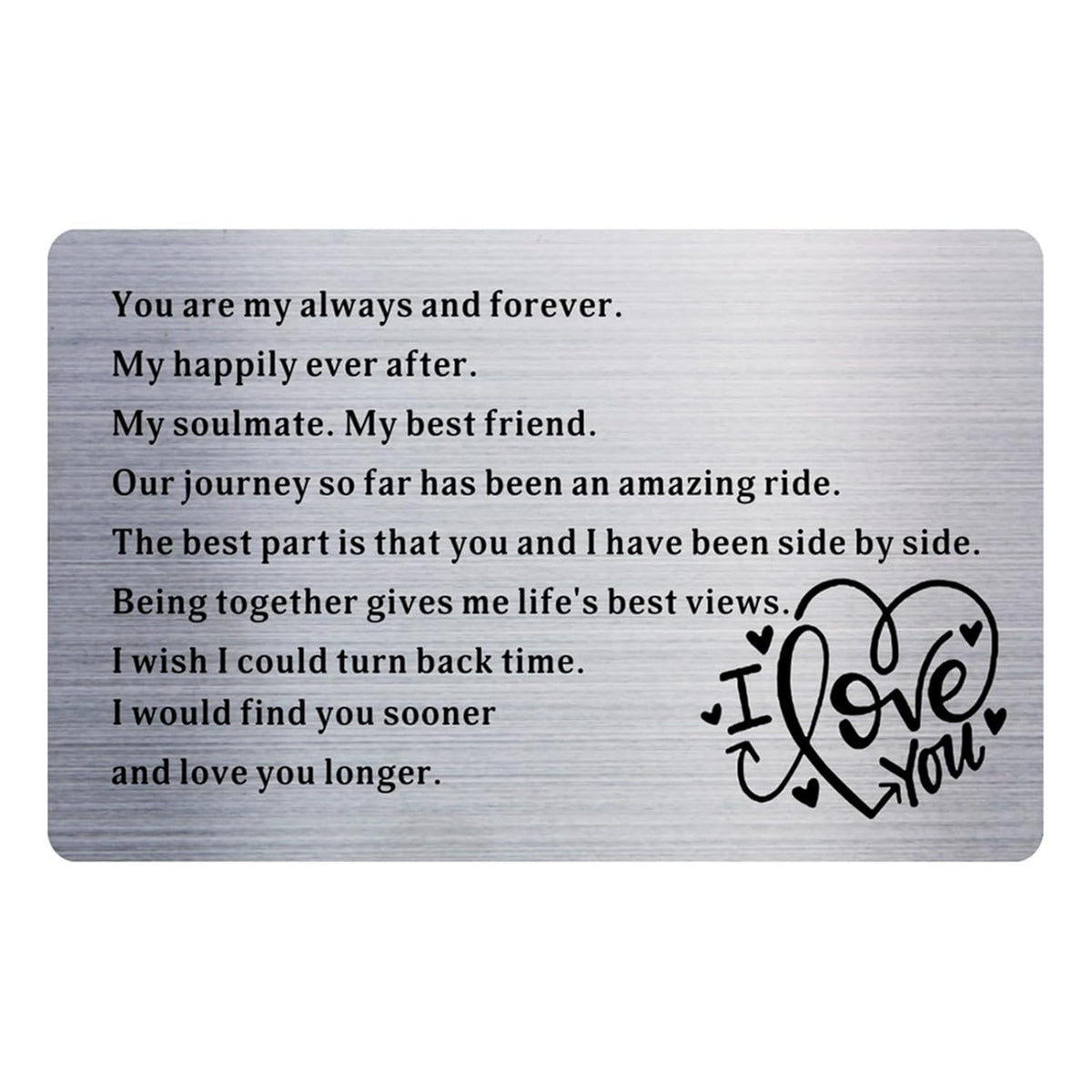 When I Say I Love You More Stainless Steel Insert Card - Anniversary Sentimental Gifts For Boyfriend Or Girlfriend,I Love You Card Romantic Gifts For Him Or Her… (Silver-5)
