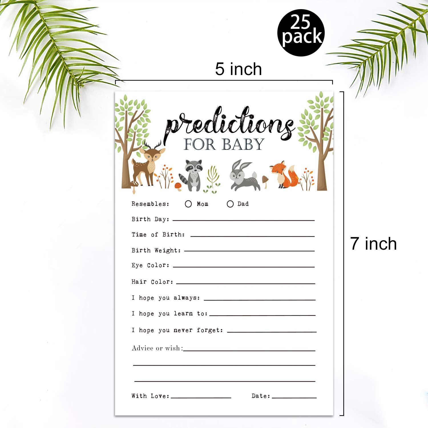 25 Advice And Prediction Cards For Baby Shower Game, New Mom And Dad Card For Girl Or Boy Babies, New Parents, Fun Gender Neutral Shower Party Favors
