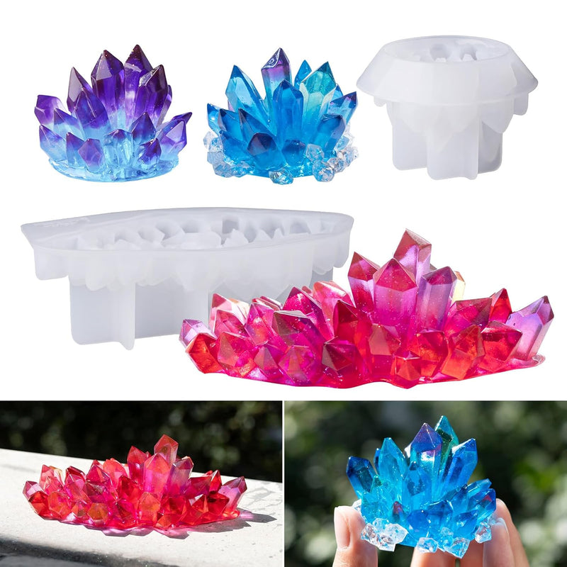 Crystal Cluster Resin Molds, Large And Small Size Crystal Shape Silicone Molds For Resin, Quartz Epoxy Resin Molds For Resin Crafts, Diy Crystal Heal Stone, Home Craft Decor