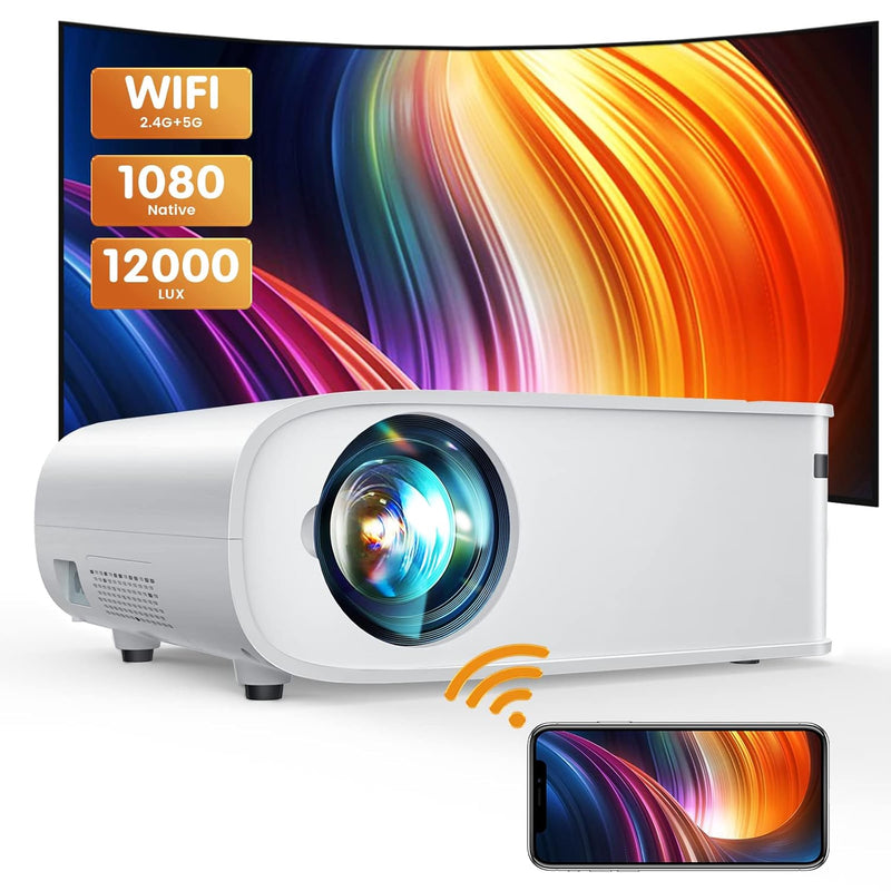 Projector, Native 1080P 5G Wifi Hd Projector For Iphone, 2023 Upgrade Outdoor