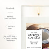 Yankee Candle Medium Pillar Scented Candle with up to 115 Hour Burn Time, Premium Plant Wax Blend for Consistent Burn, 14.25 oz Pillar Candle with Room Filling Fragrance, Coconut Beach