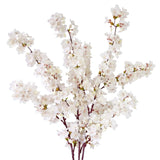 Artificial Cherry Blossom Branches, 39 Inch Faux Cherry Flowers, Silk Tall Fake Flower Vase Arrangements For Home Wedding Decor, Set Of 3, White
