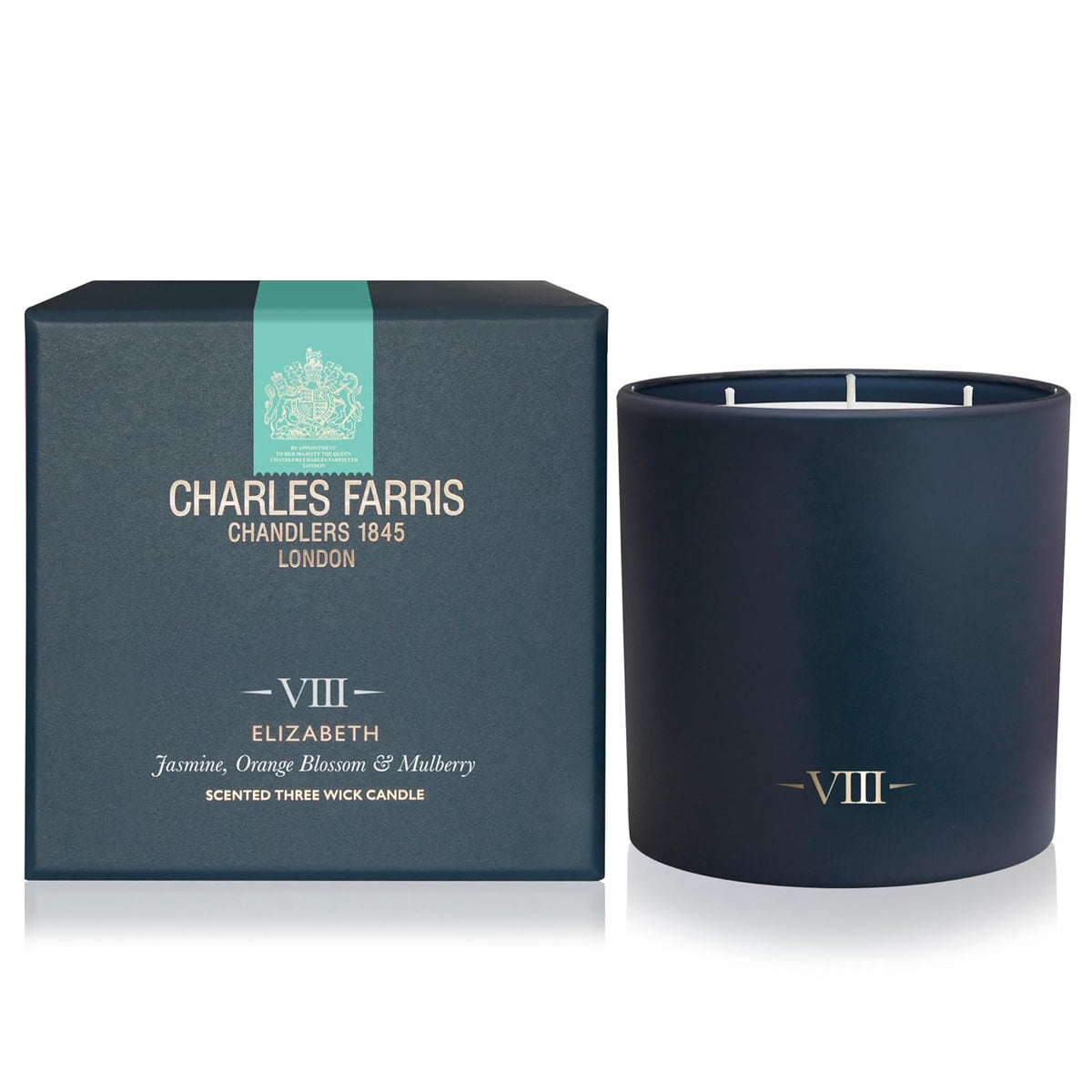 Luxury Scented Candle – 3 Wick, Hand-Poured, Long Lasting, Clean Burning, 640G / 22.5Oz, Up To 80 Hour Burn, Made In England – Orange Blossom, Jasmine, Green Mulberry – Elizabeth