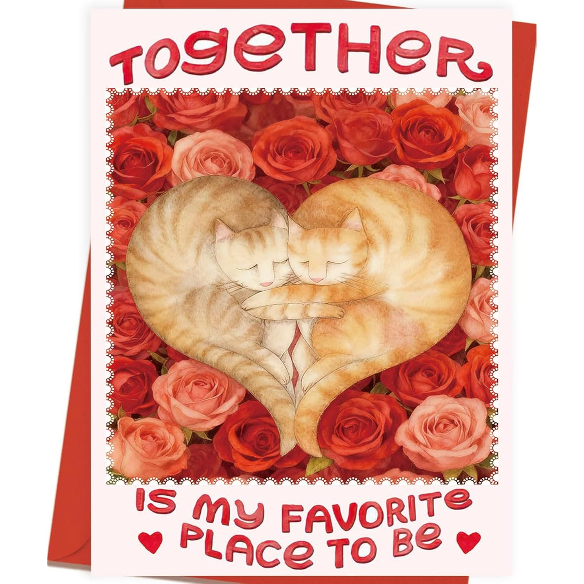Cute Cat Valentine’S Day Card For Wife Husband Couple Boyfriend Girlfriend, Cat Valentines Decorations Gifts Ideas For Cat Lovers