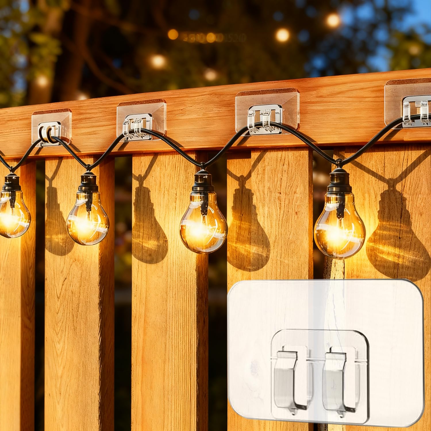 100Pcs Plastic Hooks For Outdoor String Lights Command Cable Clips Hooks Damage-Free Wall Clips For Hanging Light Strings And Cables Ideal For Christmas Decorations And Cable Accents