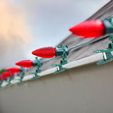 C7 C9 Christmas Lights Spring Clips, 100 Pack Universal Holiday Lights Quick Spring Clips, E12, E17 Shatterproof Weatherproof Clips For Outdoor Shingle Gutter Roof Fence