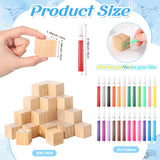 125 Pcs Baby Shower Decorate A Block Game Set Includes Help Us Build Memories Sign 100 Diy Blank Wooden Block 24 Paint Marker Prize For Wedding Baby Shower Game(Bear)