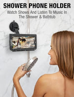 Waterproof Shower Phone Holder, Retractable Rotatable Suction Cup Stand for 4-7"