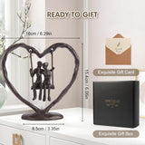 Iron Anniversary Wedding Gifts For Wife/Her/Him/Husband,Wedding Gifts For Couples,Birthday/Valentine'S Day/6Th Anniversary Keepsake,Handcrafted Iron Couple Statue Decor,Heart Sculpture/Figurine