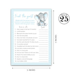 Find The Guest Baby Shower Game — Pack Of 25 — Blue Elephant Boy Shower Activity, Icebreaker Games, Guess Who Came To The Party, Baby Shower Quiz Couples Shower, Gender Reveal G501-Ftg