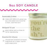 “You’Re The Sh*T” Soy Candle – Lime, Papaya Blossom & Cedar – 9 Oz – Hand-Poured Vegan Candle, Phthalate-Free