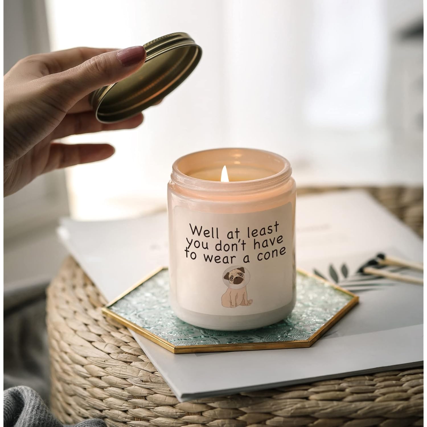 Get Well Soon Gifts For Women, Feel Better After Surgery Gifts For Sick Women, Her, Friends, Vanilla Lavender Scented Candles With Crystal (Cone)