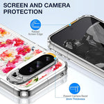 Pixel 9 Pro XL Cute Case, Clear Non-Yellowing, Shockproof - Watercolor Flower