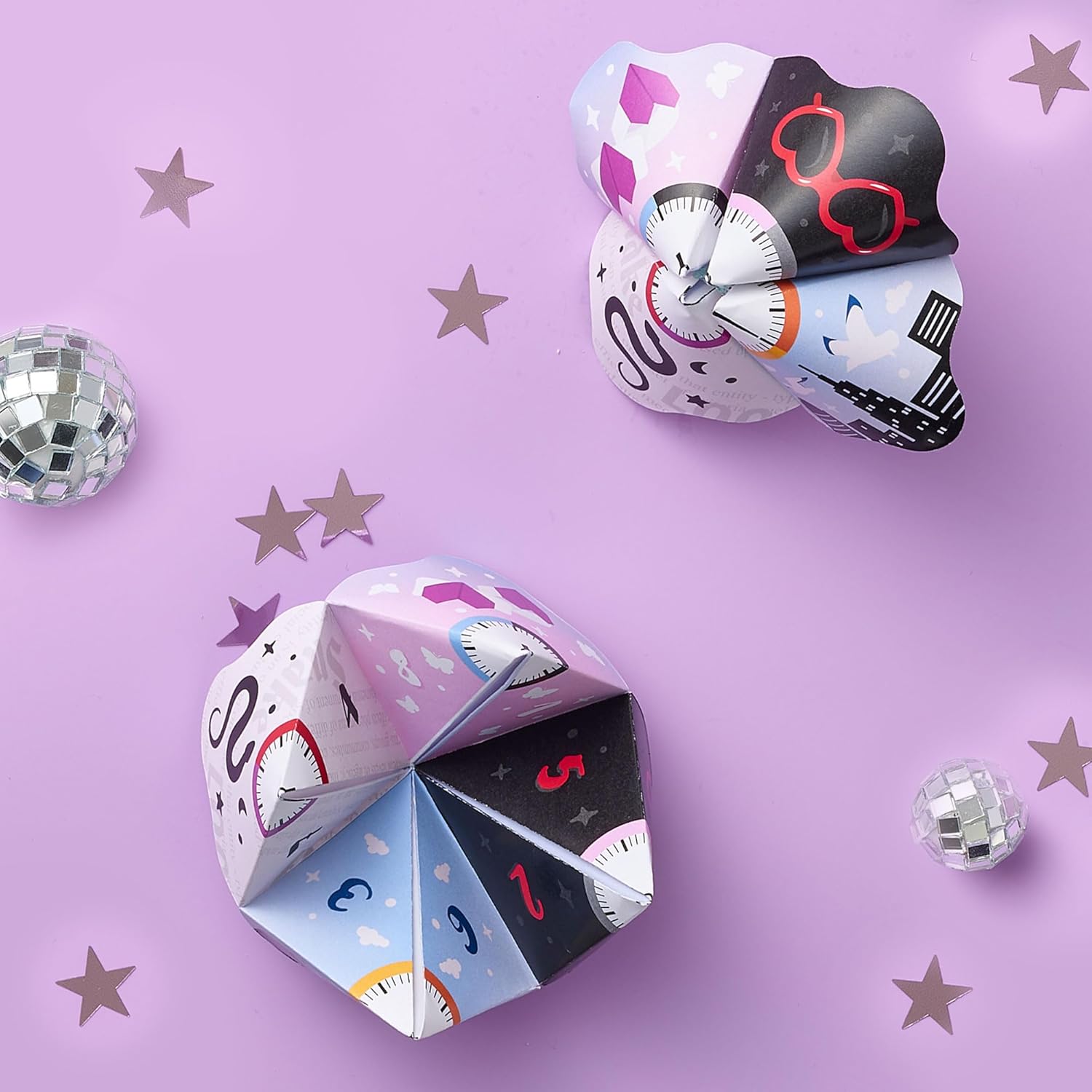 Big Dot of Happiness in My Party Era - Celebrity Concert Party Cootie Catcher Game - Truth or Dare Fortune Tellers - Set of 12