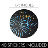 What Will Our Little Firework Be Gender Reveal Party Team He Or Team She Stickers - 40 Stickers, Little Firecracker Gender Reveal