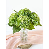4 Pcs Real Touch Green Hydrangeas Artificial Hydrangeas Flowers 21'' Real-Looking Faux Latex Hydrangea For Kitchen Living Room Porch Home Decor Baby Shower Party Table Centerpiece
