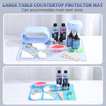 Premium Resin Collector Mat, 20" X 14"Large Easy Clean Silicone Mat For Crafts, Epoxy Resin,Placemat(Blue)