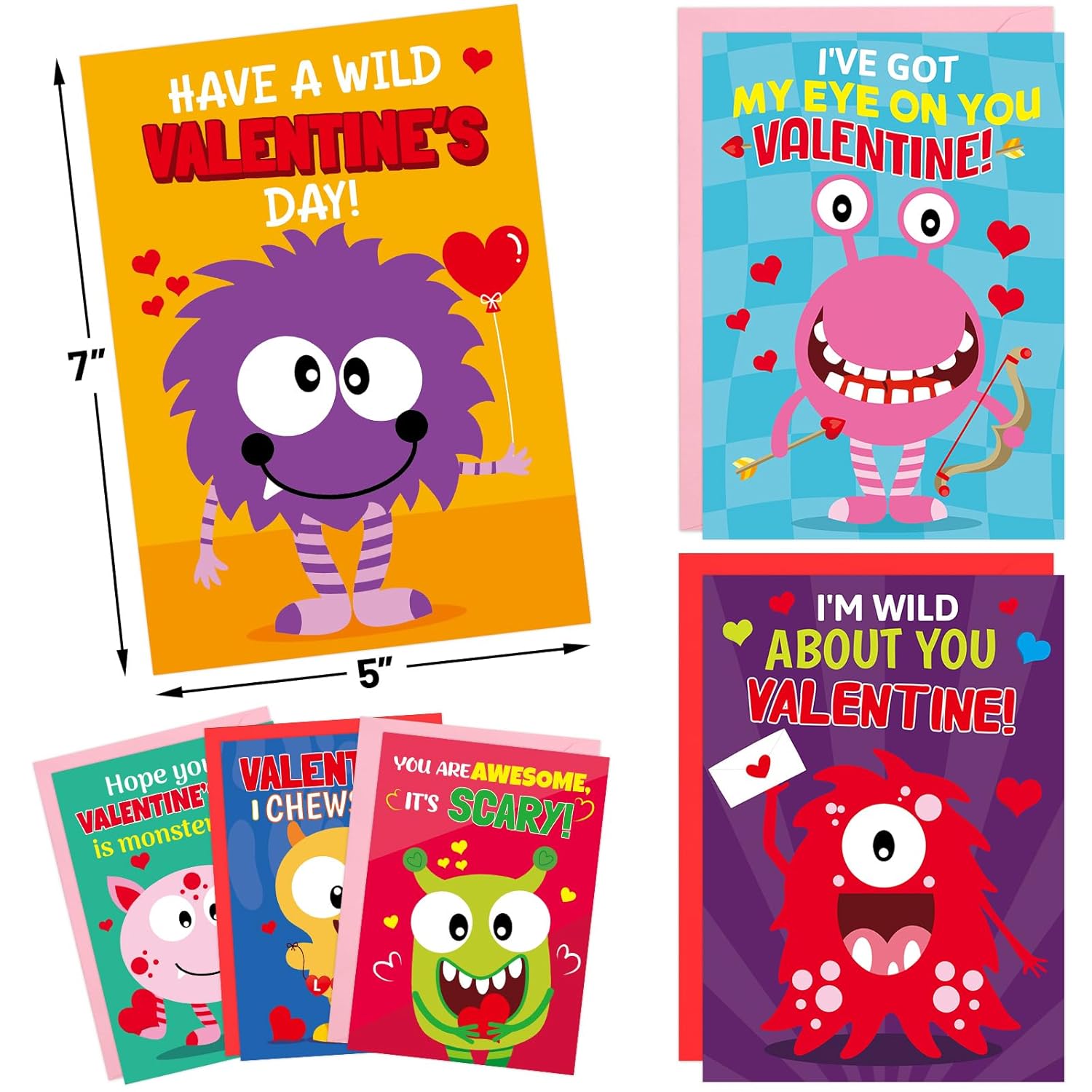 Valentines Day Cards Valentine Cute Greeting Card With Envelopes For Kids Holiday Gift School Classroom Exchange Supplies Party Favors 12Pcs