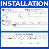 4 Pack 22W UV LED Blacklight Bar 4FT T5 Integrated Fixture with Switch for Glow Parties Halloween Decor