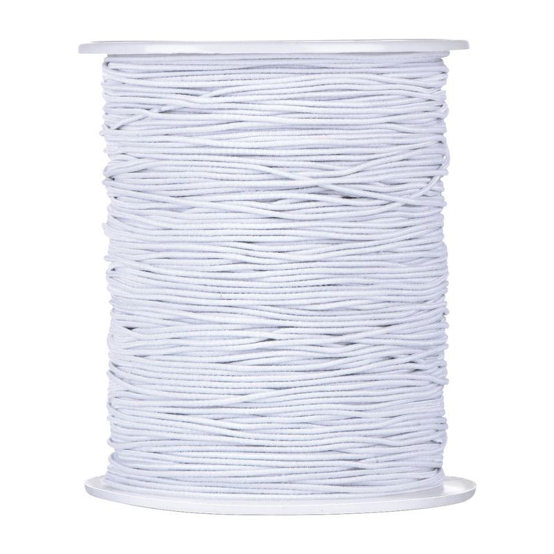 Elastic Cord Stretch Thread Beading Cord Fabric Crafting String, 0.8 Mm, White