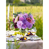 Artificial Purple Lavender Flowers Combo Bouquets Mix Silk Flowers Dahlia Roses For Diy Bridal Wedding Bouquets, Baby Shower Decorations Fake Floral Arrangements Table Centerpieces Home Decor