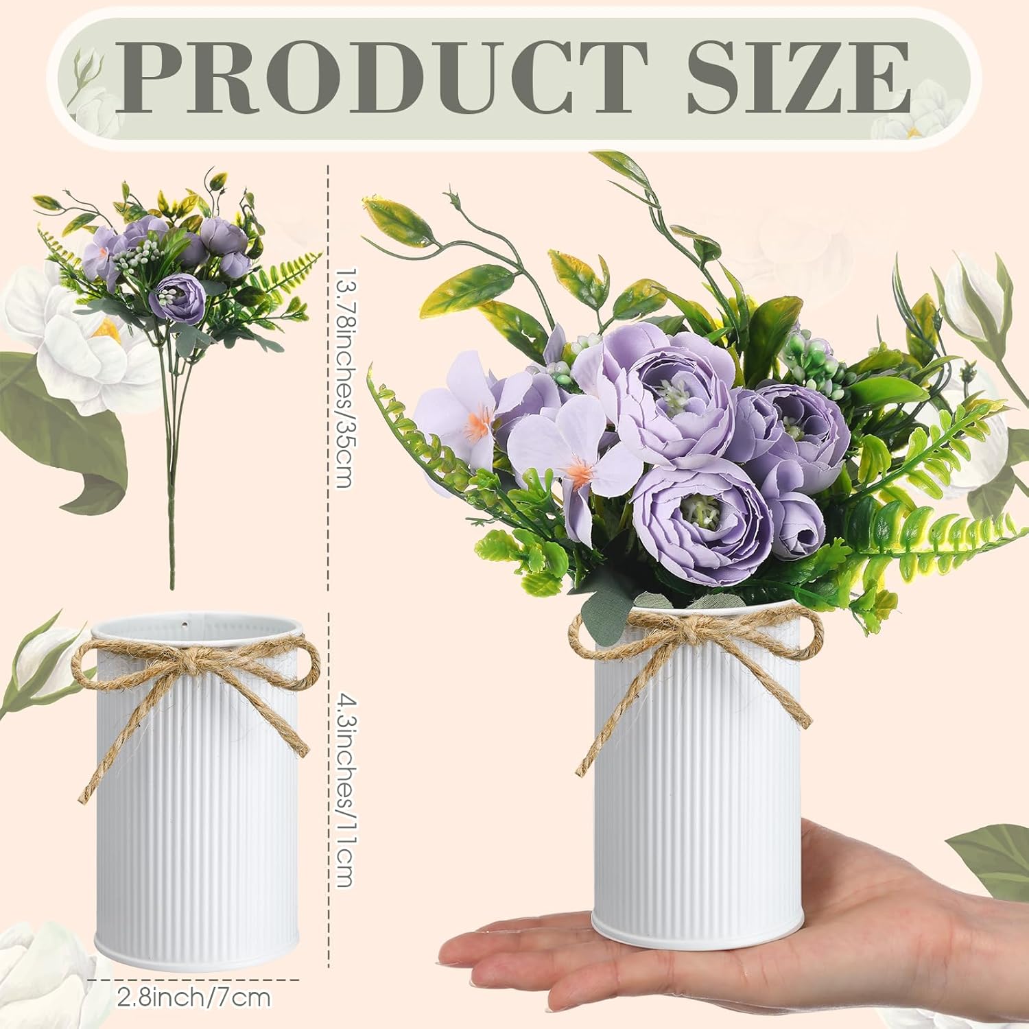 6 Pcs Wedding Table Centerpieces Camellias Artificial Flowers With Vase Summer Floral Arrangement Purple Blue Pink White Yellow Purple Green Flower Bouquet For Home Dining Table Party Decor