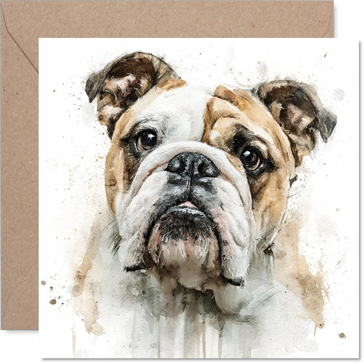 Bulldog Birthday Card For Men Women - Dog Breeds - Happy Birthday Card For Uncle Brother Cousin Friend, 5.7 Inch Bday Greeting Cards