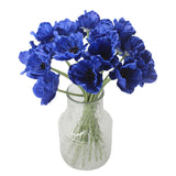 10 Stems Artificial Poppies Flowers, Real Touch Fake Latex Flower For Bridal Wedding Bouquet Home Kitchen Desktop Party Decor (Royal Blue)