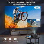 18000L Projector, 1080P, 4K Support, 5G WiFi, Bluetooth, Portable, Screen