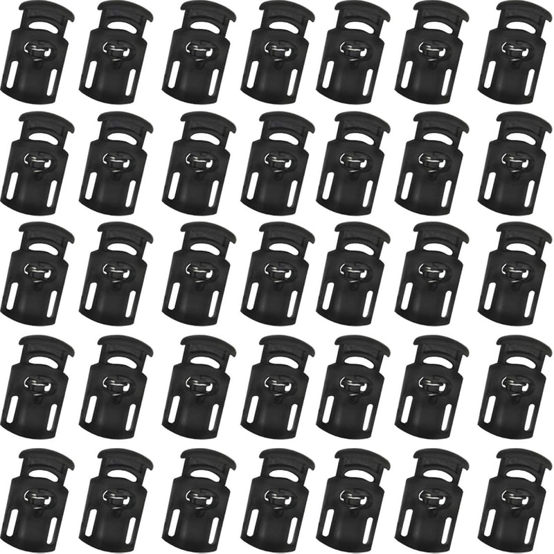 100Pcs Plastic Spring Stopper Single Hole Heavy Duty Cord Stop Toggle Fastener