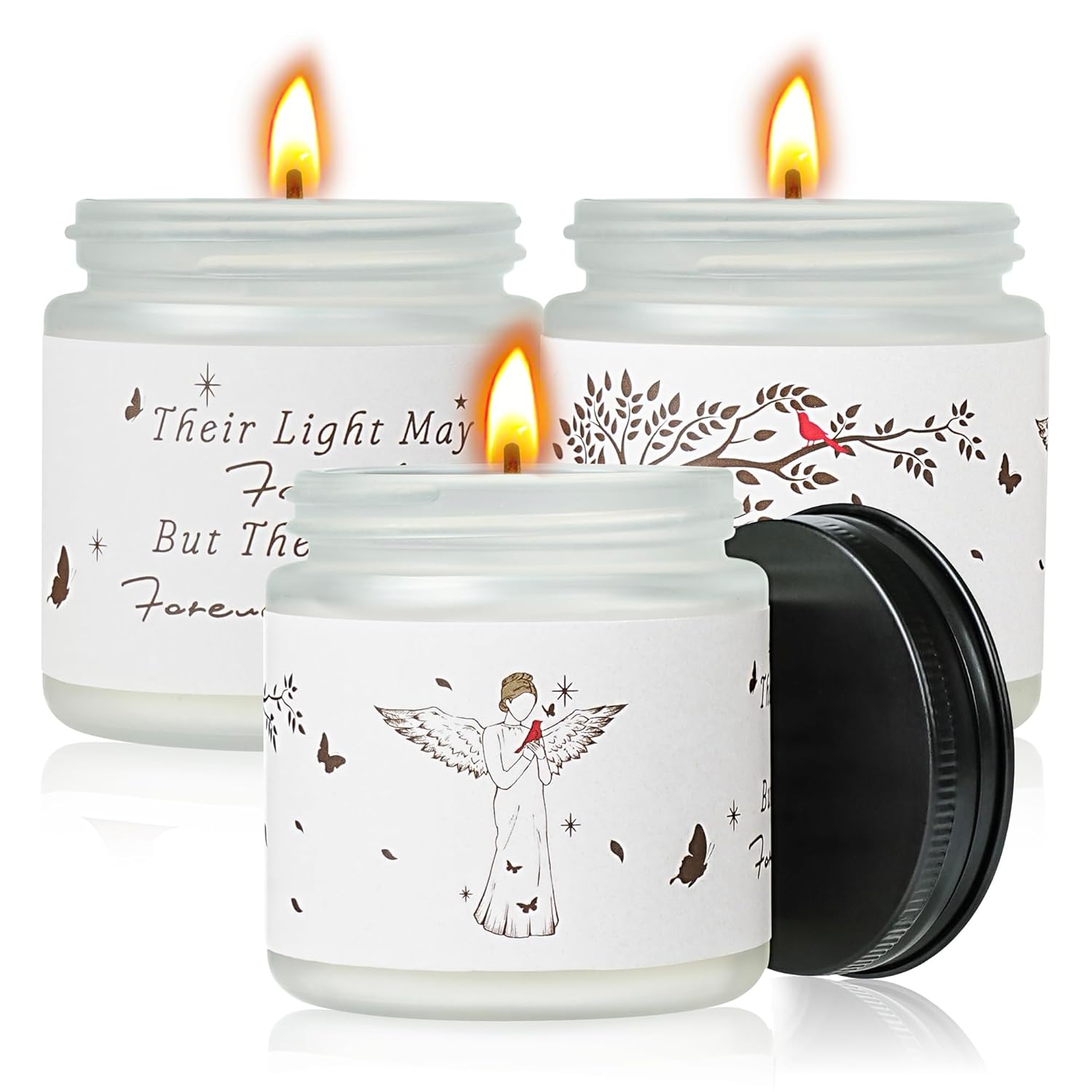 Sympathy Gifts For Loss Of Loved One Memorial Gifts 7Oz Lavender Scented Soy Wax Candle Memory Bereavement Grief Tree Condolence Candle For Women Willow Tree Figurines Cardinal