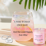Stemless Glass Wine Glass, 16.2 Oz, Happy Woman Style, 480 Ml, Rectangular, Reusable, Home Use, Funny Gift For Women, Birthday, Christmas, Valentine'S Day, Mother'S Day, Women'S Day