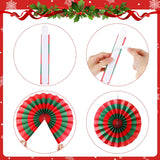 Christmas Hanging Decorations Candy Paper Fans Peppermint Hanging Paper Fans Candy Cane Ceiling Wall Decor For Christmas Party Classroom Birthday Party(9 Pcs,Sweet)