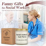 Social Worker Gifts For Women Men, Funny Social Work Month 2025 Gift, Appreciation Gift For Social Worker Birthday Retirement Graduation, Social Worker’S Last Nerve Candle For Lcsw Msw Acws