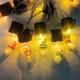 Christmas Lights Battery Operated, 6.8Ft Christmas Snow Globe String Lights 10 Led Bulb Lights, Vintage Christmas Tree L