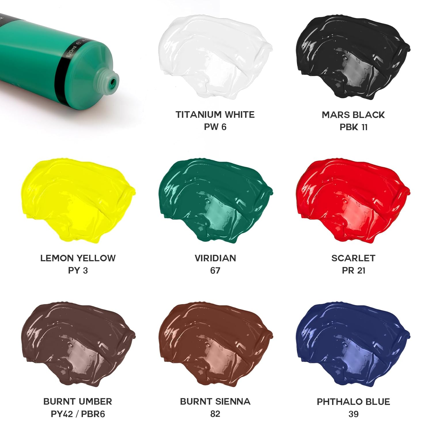 Craft Acrylic Paint Set,8 Primary Colors?(120Ml,4 Oz) Rich Pigments Non-Toxic Washable, Professional Paint For Pouring On Canvas, Rocks, Ceramic, Fabric, Leather, Ideal For Artist, Adults
