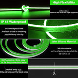 16.4FT Green LED Neon Rope Lights 12V Waterproof Cuttable Flexible Strip Lights