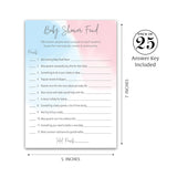 Gender Reveal Feud Game — Pack Of 25 — Fun Baby Shower Family Feud Games, Minimalist Theme Girl Or Bow, Blue Or Pink What Do You Think, Coed Couples Shower Fued Activity Party G752-Bsf
