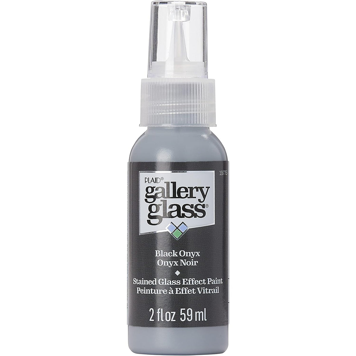 Gallery Glass, Black Onyx Stained Glass 2 fl oz Brilliant Smooth Finish Paint, Perfect for Easy to Apply DIY Arts and Crafts, 19775