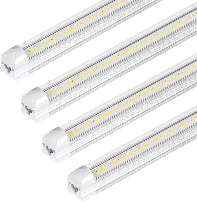 4 Pack 2FT LED Shop Lights 30W 3500LM 6500K V Shape Linkable Ceiling Fixtures with Switch