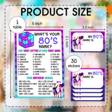80S Theme Party Decorations, 80'S Theme Birthday Party Sign Decoration For Boys Girls, Kids Activity Cards, What'S Your 80'S Name, Activity Decoration Supplies