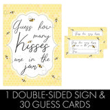 Bee Baby Shower Games, How Many Kisses Baby Shower Game (Sign With Cards)