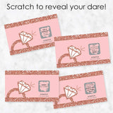 Big Dot of Happiness Bride Squad - Rose Gold Bridal Shower or Bachelorette Party Game Scratch Off Dare Cards - 22 Count