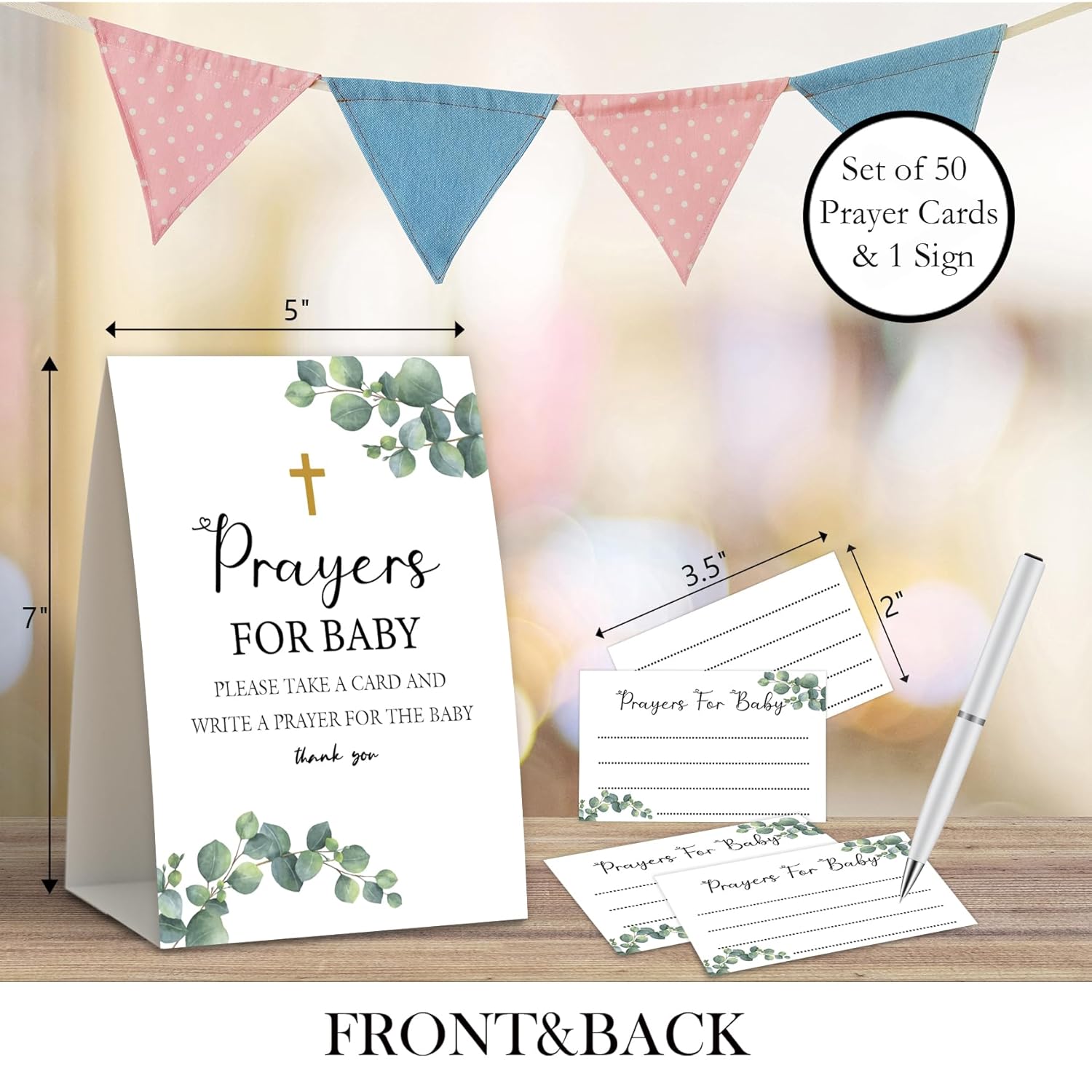 Eucalyptus For Shower,Prayers For Baby,Prayer Cards For Baby Shower,Baby Bible,Baby Shower Games,Pregnancy Prayer Cards,Baby Shower Guest Book,Christian Bible,50 Prayer Cards & 1 Sign -1