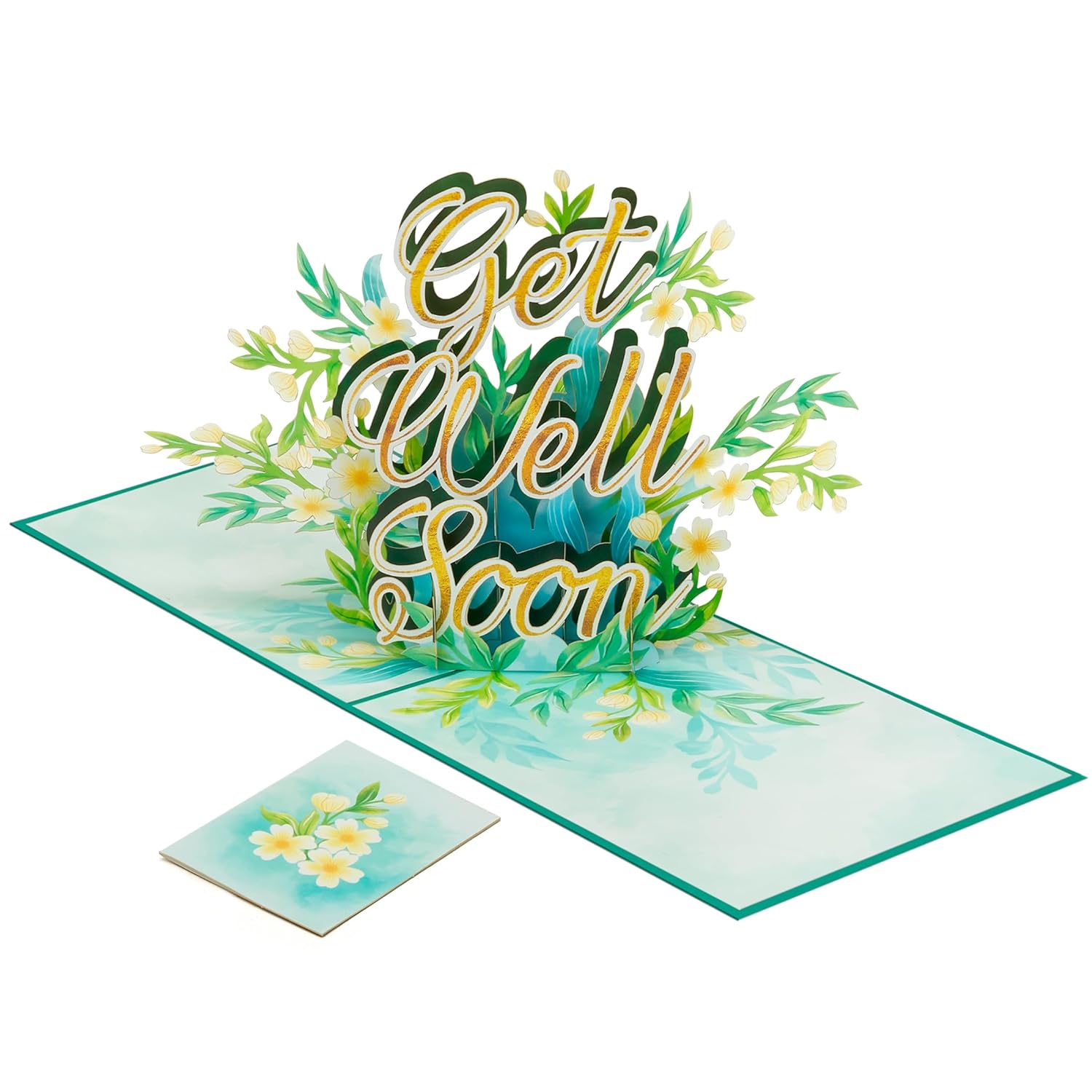 Get Well Soon Pop Up Card, Blossoming Field, Flowers, 3D Greeting Cards, Gifts For Mom, Mother In Law, Wife, Girlfriend, 5X7 - Includes Envelope And Message Note
