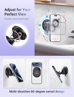 Multi-Surface Suction Mount, Detachable Phone Holder for MagSafe & All Phones